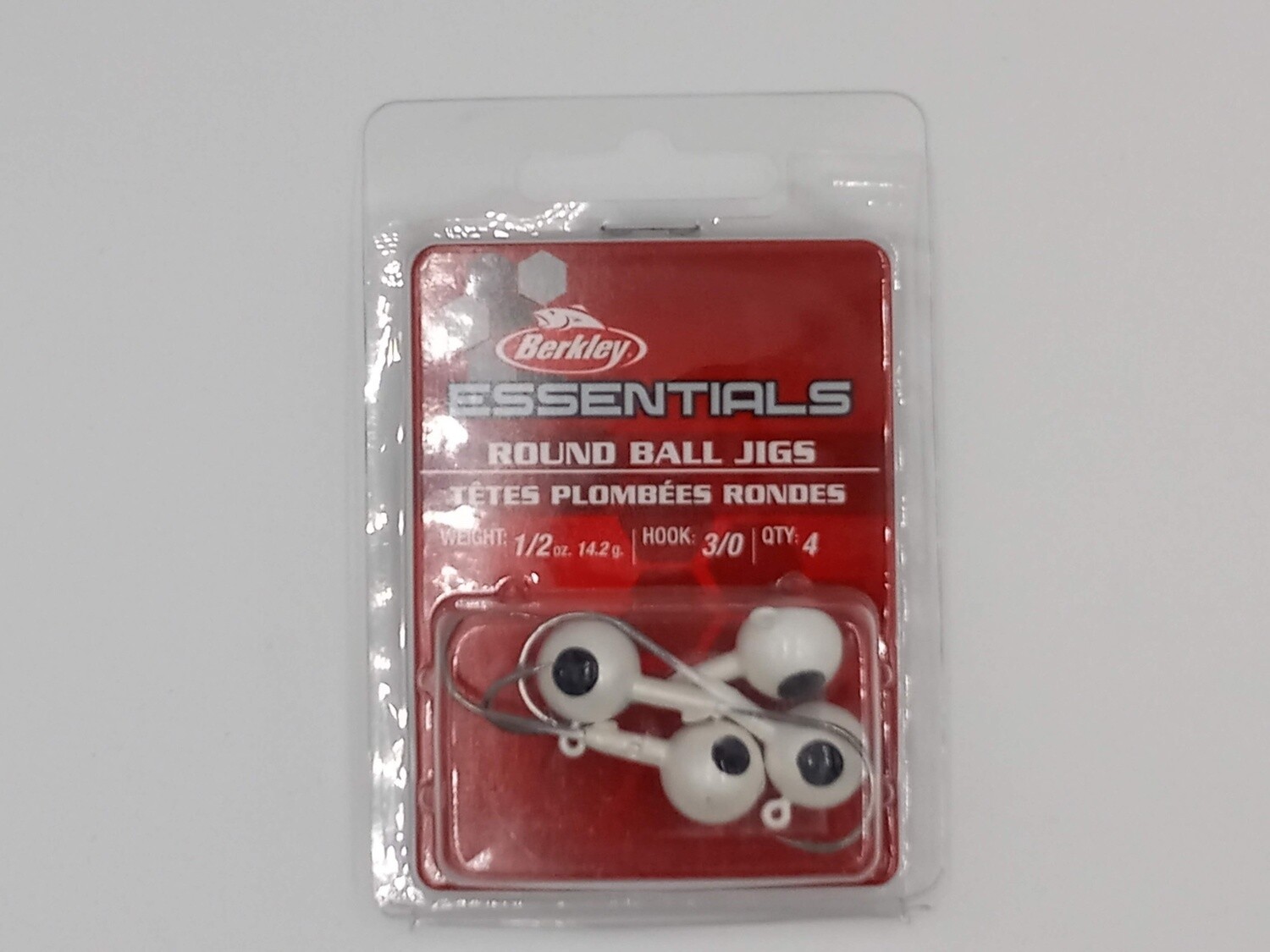 Berkley Essentials Round Ball Jigs White 3/0 1/2oz
