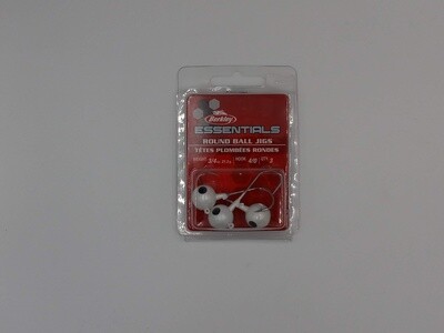 Berkley Essentials Round Ball Jigs White 4/0 3/4oz