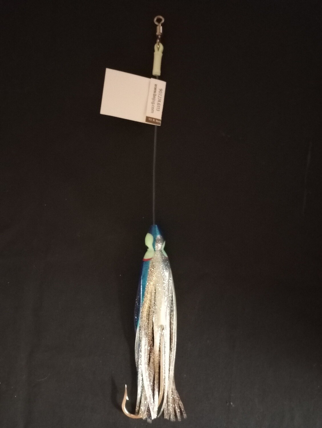 B&J Squid Rig  Sil/Blue 12/0 J-Hook Weighted