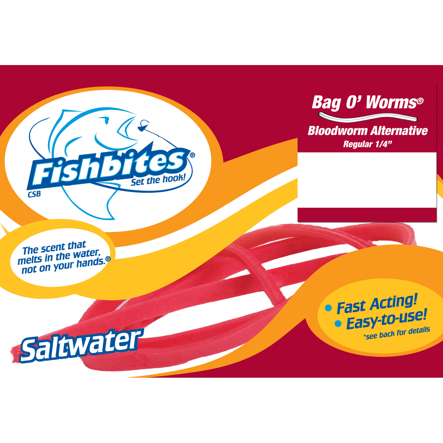 Fishbites Bag O&#39; Worms - 3/8&quot; Bloodworm - Fast Acting