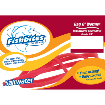 Fishbites Bag O&#39; Worms - 3/8&quot; Bloodworm - Fast Acting