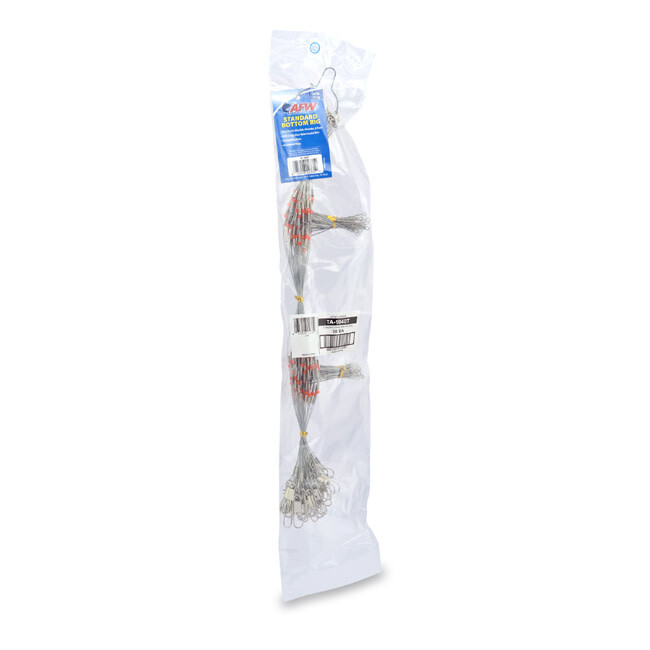 AFW Standard Bottom Rig 60 lb Clear Nylon Coated Wire Twisted Wire Arms #6 interlock Snap 1 pc