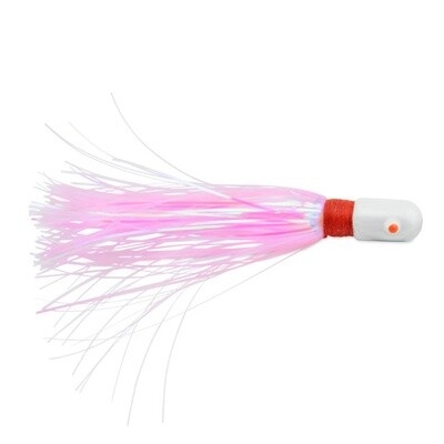 C&amp;H Pearl Baby Lure Pink/Pearl Tinsel Skirt 3/4oz Head 2.5&quot;