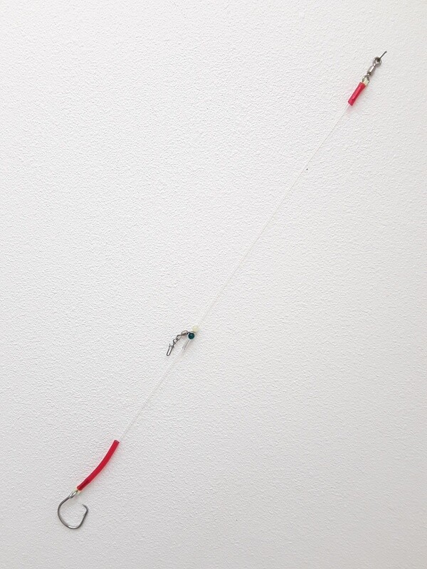 B&amp;J Halibut Leader Deluxe w/Sinker Slide Red 16/0