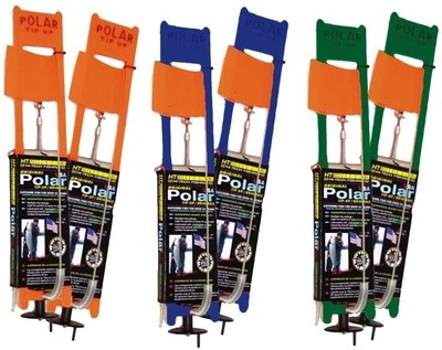 HT Tackle POLAR Tip-up 6/PK 2 EA OF BLUE, GREEN, &amp; ORANGE 6 MIN