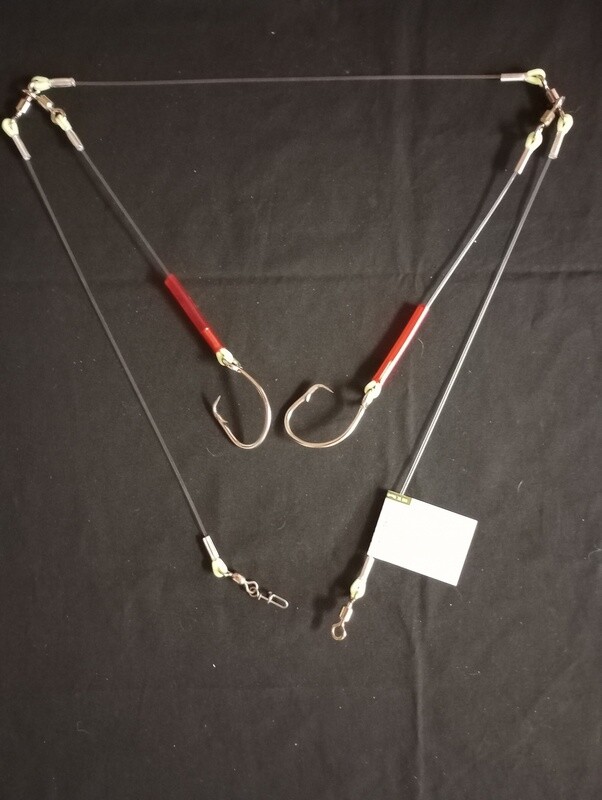 B&amp;J Halibut Double 3W Rig Red 16/0