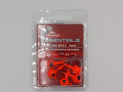 Berkley Essentials Round Ball Jigs Orange 3/0 1/2oz