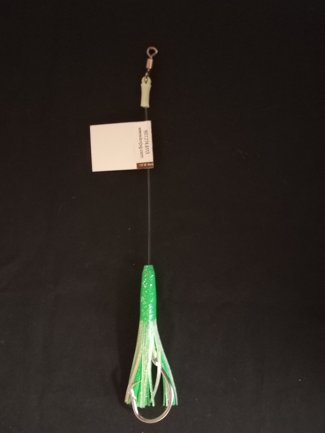 B&amp;J Squid Rig  6&quot; Grn/Sil 16/0