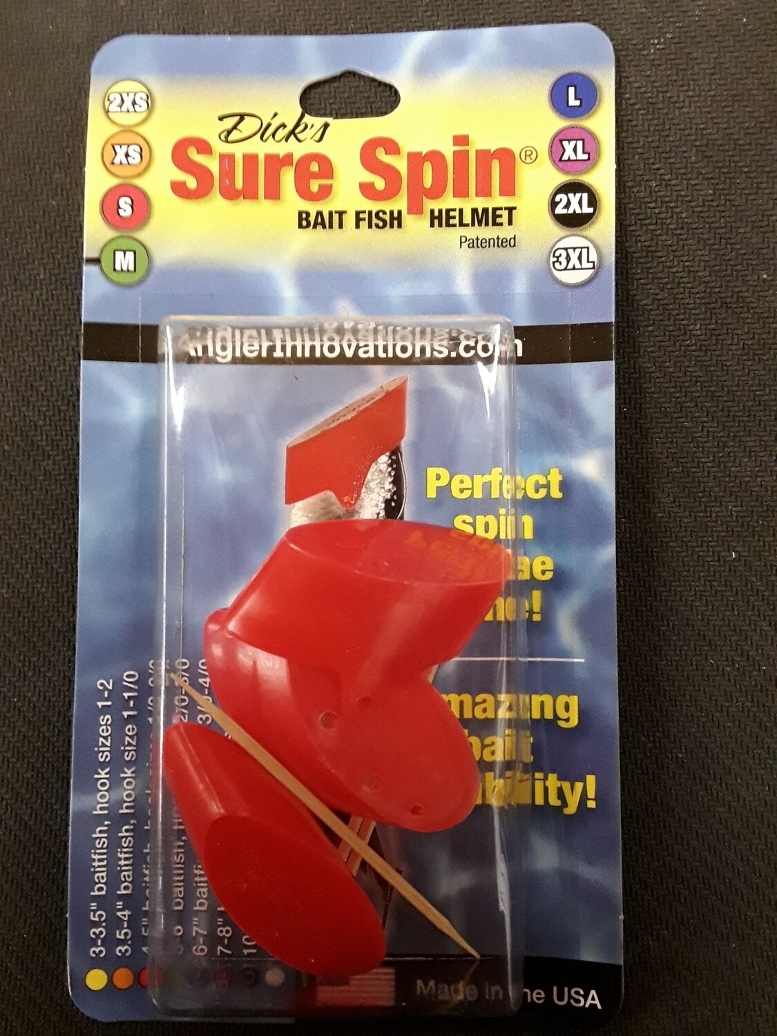 Sure Spin SHREMD3 Baitfish Helmet Red 3Pk MD
