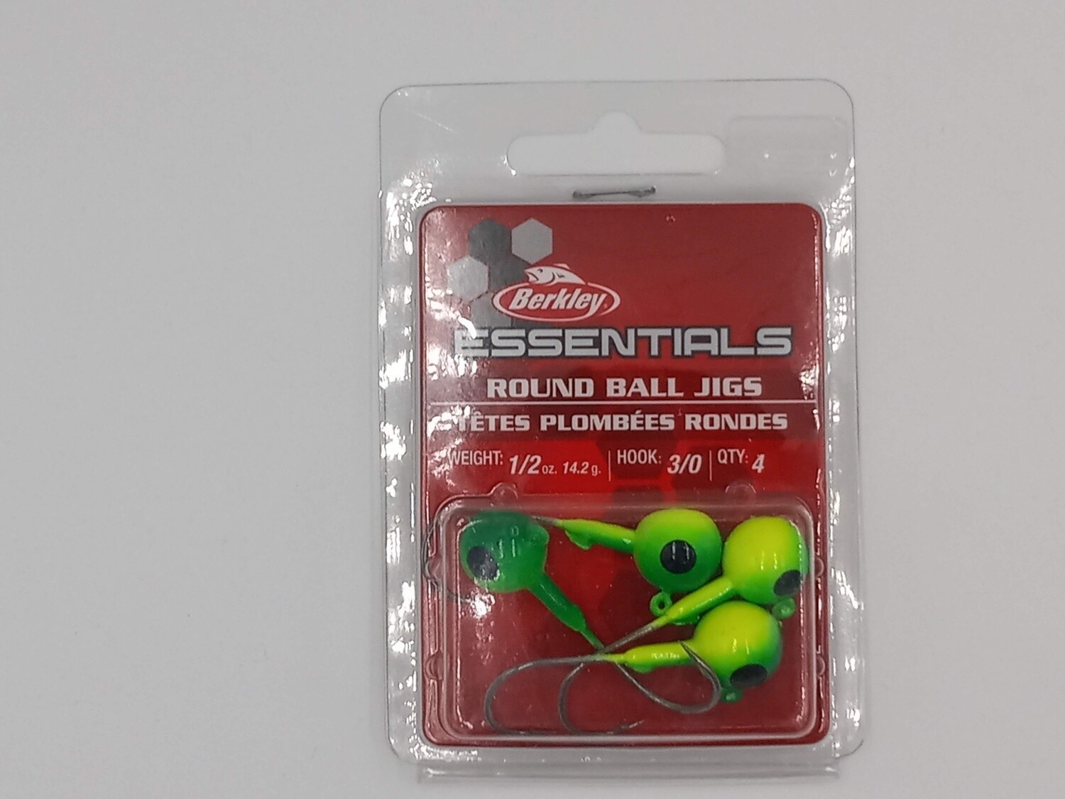 Berkley Essentials Round Ball Jigs Yellow/Green 3/0 1/2oz