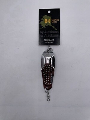B&amp;J Salmon Magic Trolling Spoon Chrome sz 5