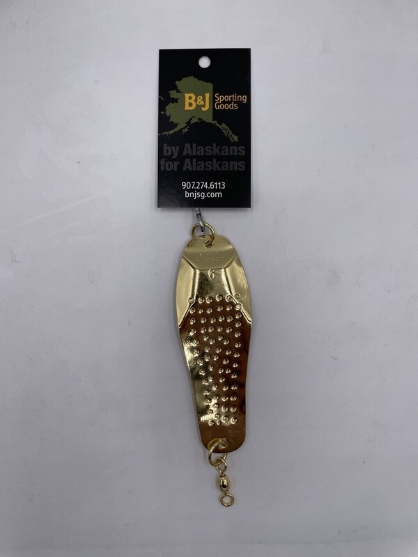 B&amp;J Salmon Magic Trolling Spoon Gold sz 6