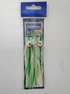 Danielson SQD453142 Squid Bait 4.5&#39;&#39; UV Pearl/Green/Blue 3pk