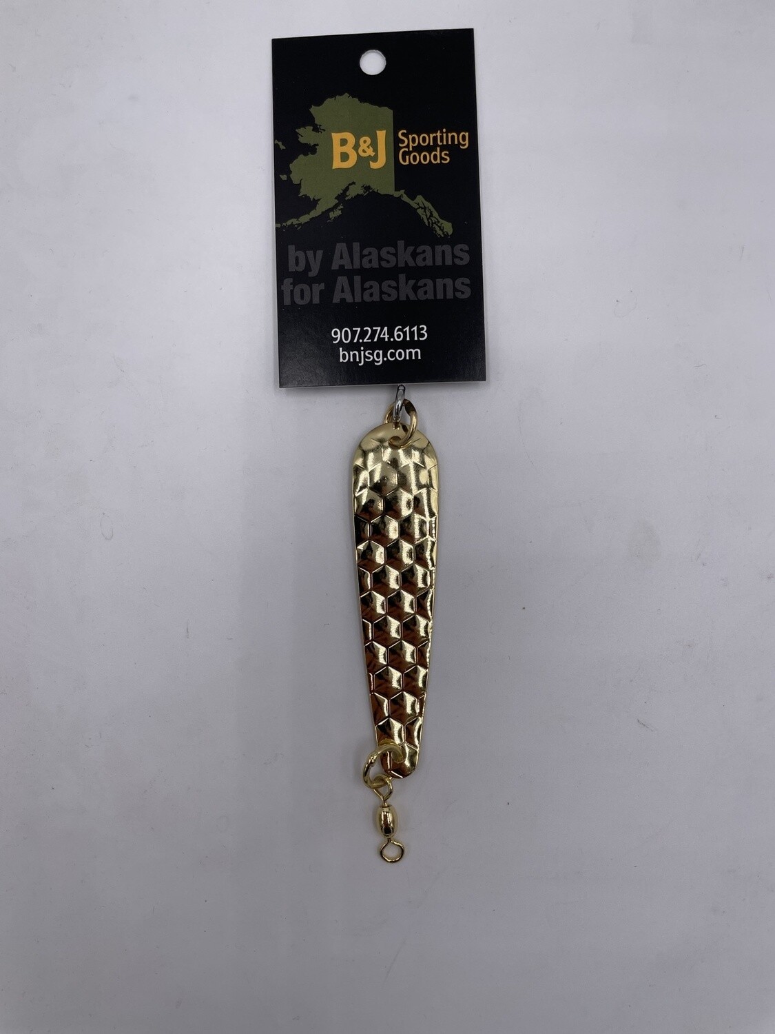 B&amp;J King Magic Trolling Spoon Gold sz 5/0