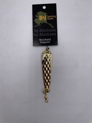 B&amp;J King Magic Trolling Spoon Gold sz 5/0