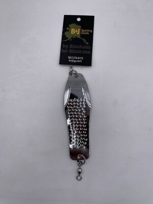 B&amp;J Salmon Magic Trolling Spoon Chrome sz 7