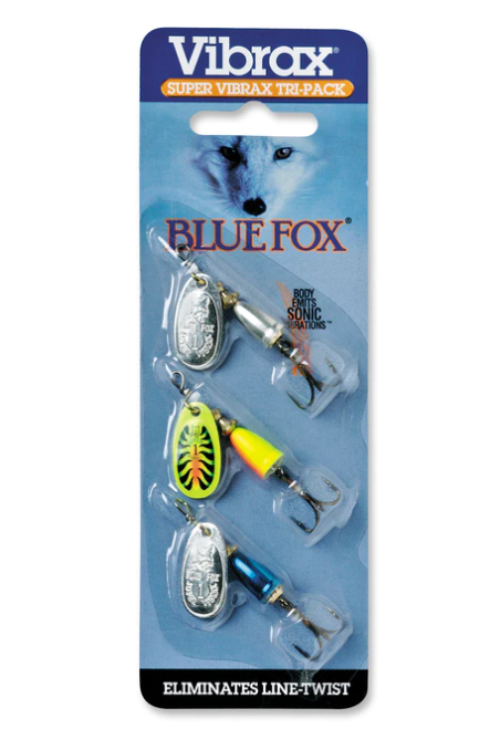 Blue Fox Super Vibrax Tri-Pack  Contents: 3 each #1 Plain Super Vibrax
