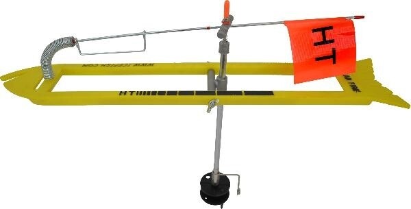 HT Tackle ICE-MAN Tip-up,, 200' SPOOL, w/ BUILT IN HOOK HOLDER