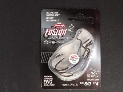 Berkley Fusion19 Weighted EWG Hooks Smoke Satin