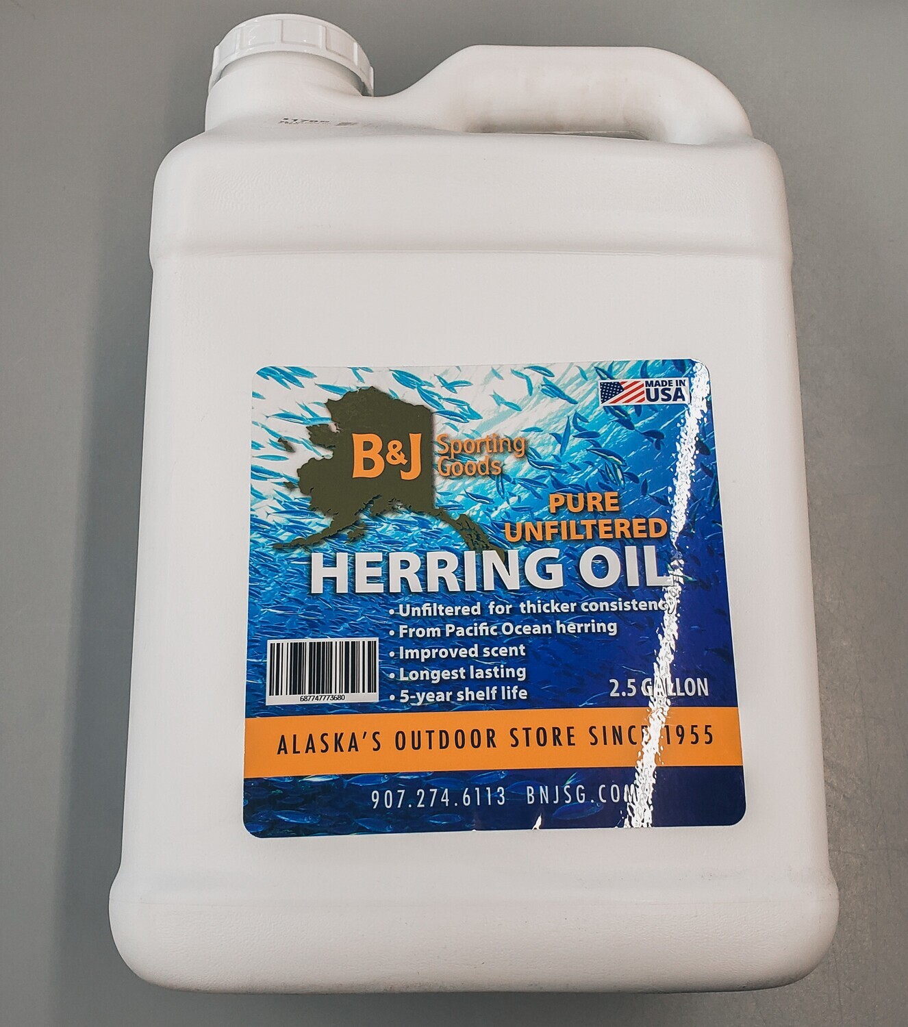 B&amp;J Herring Oil Fishing Bait 2.5gal