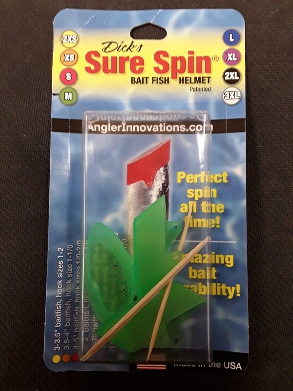 Sure Spin SHCLGRMD3 Baitfish Helmet Green 3Pk MD