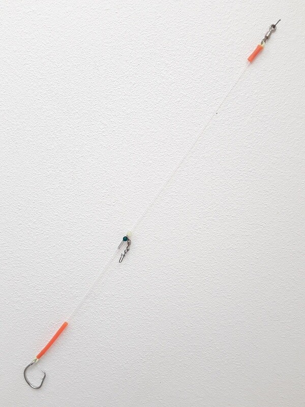 B&amp;J Halibut Leader Deluxe w/Sinker Slide Orange 16/0