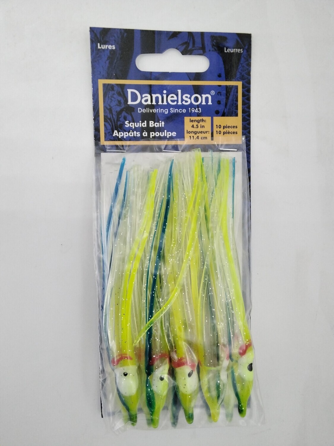 Danielson SQD4510132 Squid Bait 4.5'' UV Clear/Chartreuse/Blue