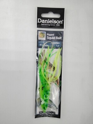 Danielson SQDR35 Squid Rigged 4.5&#39;&#39; Bright Green/Dark Blue