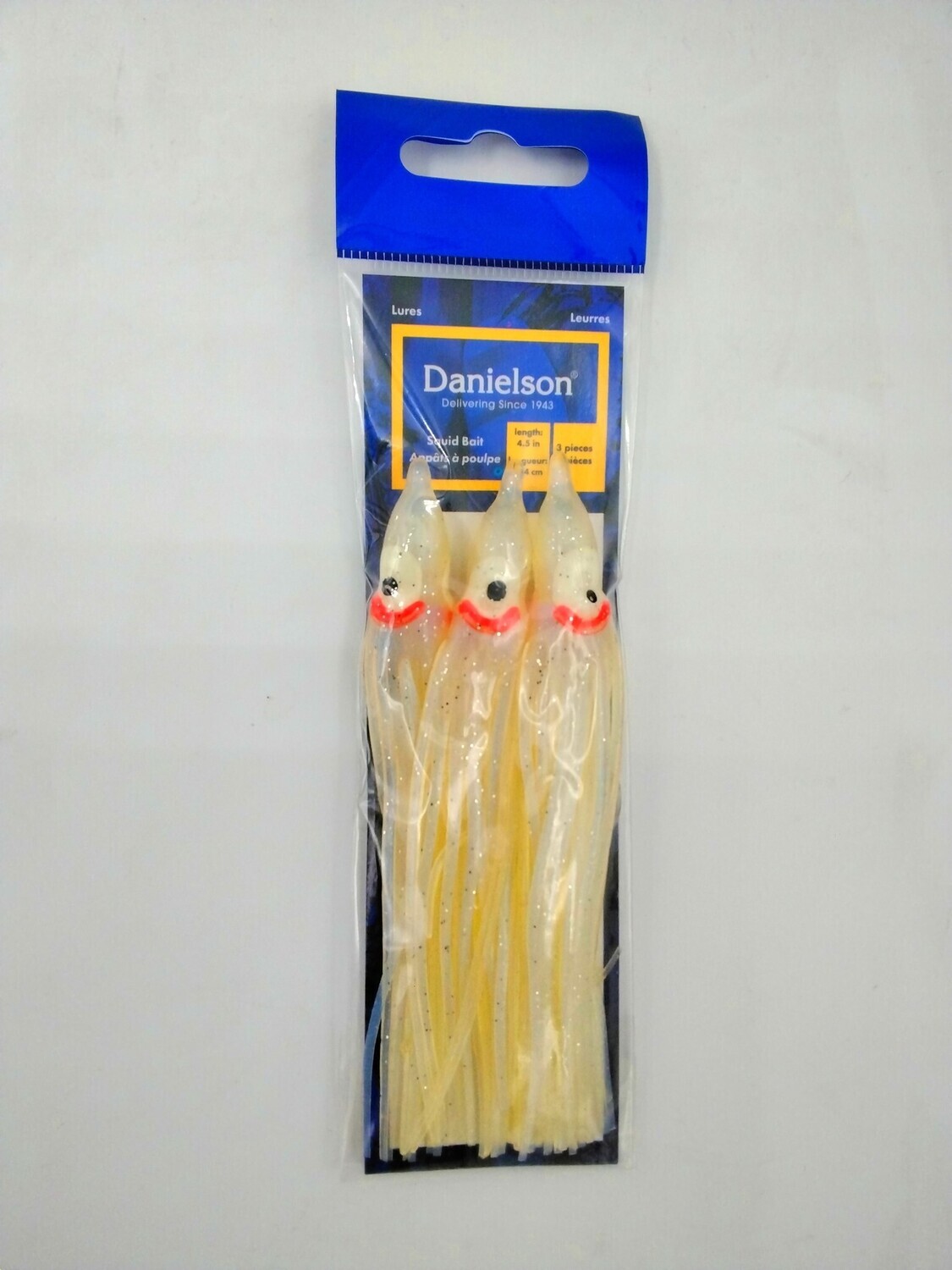 Danielson SQD453141 Squid Bait 4.5&#39;&#39; UV Pearl 3pk