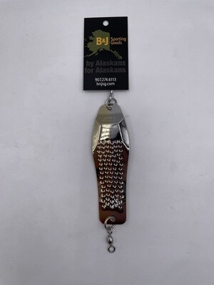 B&amp;J Salmon Magic Trolling Spoon Chrome/Gold sz 7