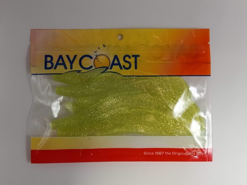 BayCoast 6HT66 Hyper Tails 6&quot; Chartreuse Glitter