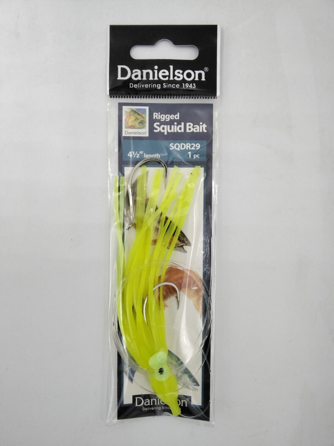 Danielson SQDR29 Squid Rigged 4.5'' Chartreuse