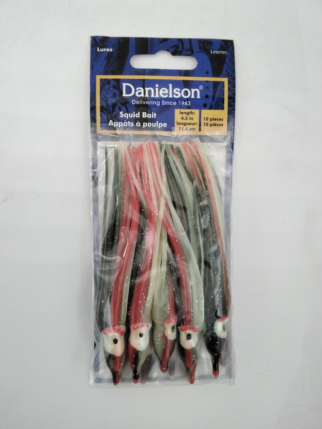 Danielson SQD4510104 Squid Bait 4.5'' Glow Army Truck Silver Glitter