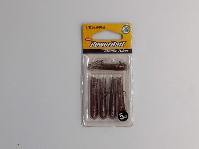 Berkley PowerBait® Pre-Rigged Atomic Tubes Clear Brown Red Fleck