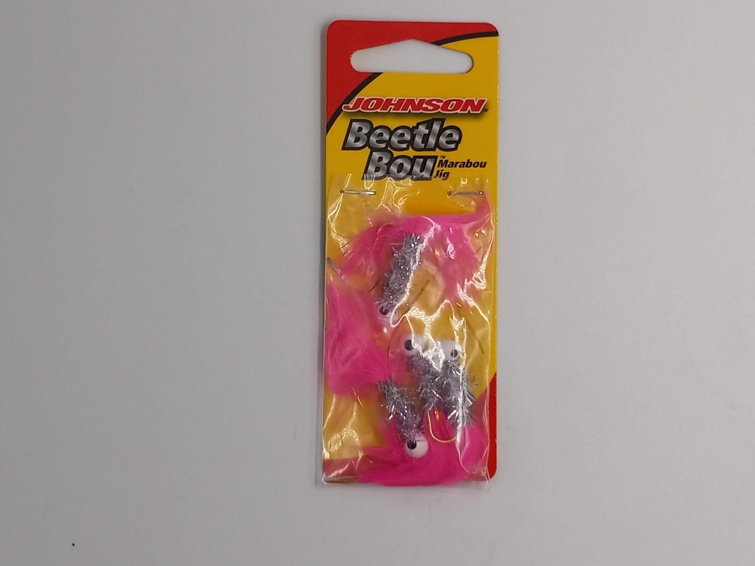 Johnson Beetle Bou White Chrome Tinsel Pink 2in  1/16 oz