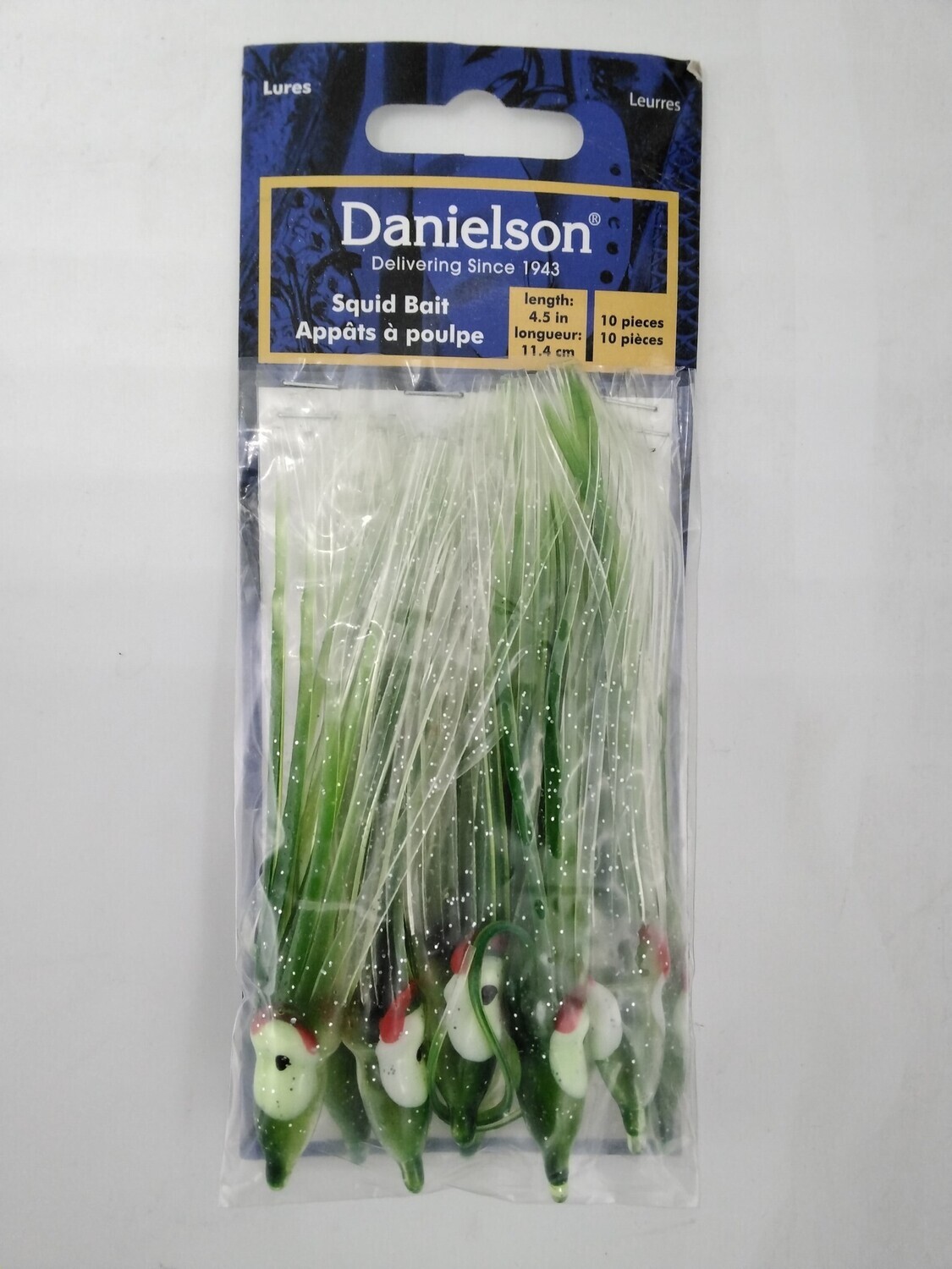 Danielson SQD4510146 Squid Bait 4.5&#39;&#39; Evergreen Clear/Silver Glow