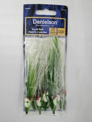 Danielson SQD4510146 Squid Bait 4.5&#39;&#39; Evergreen Clear/Silver Glow