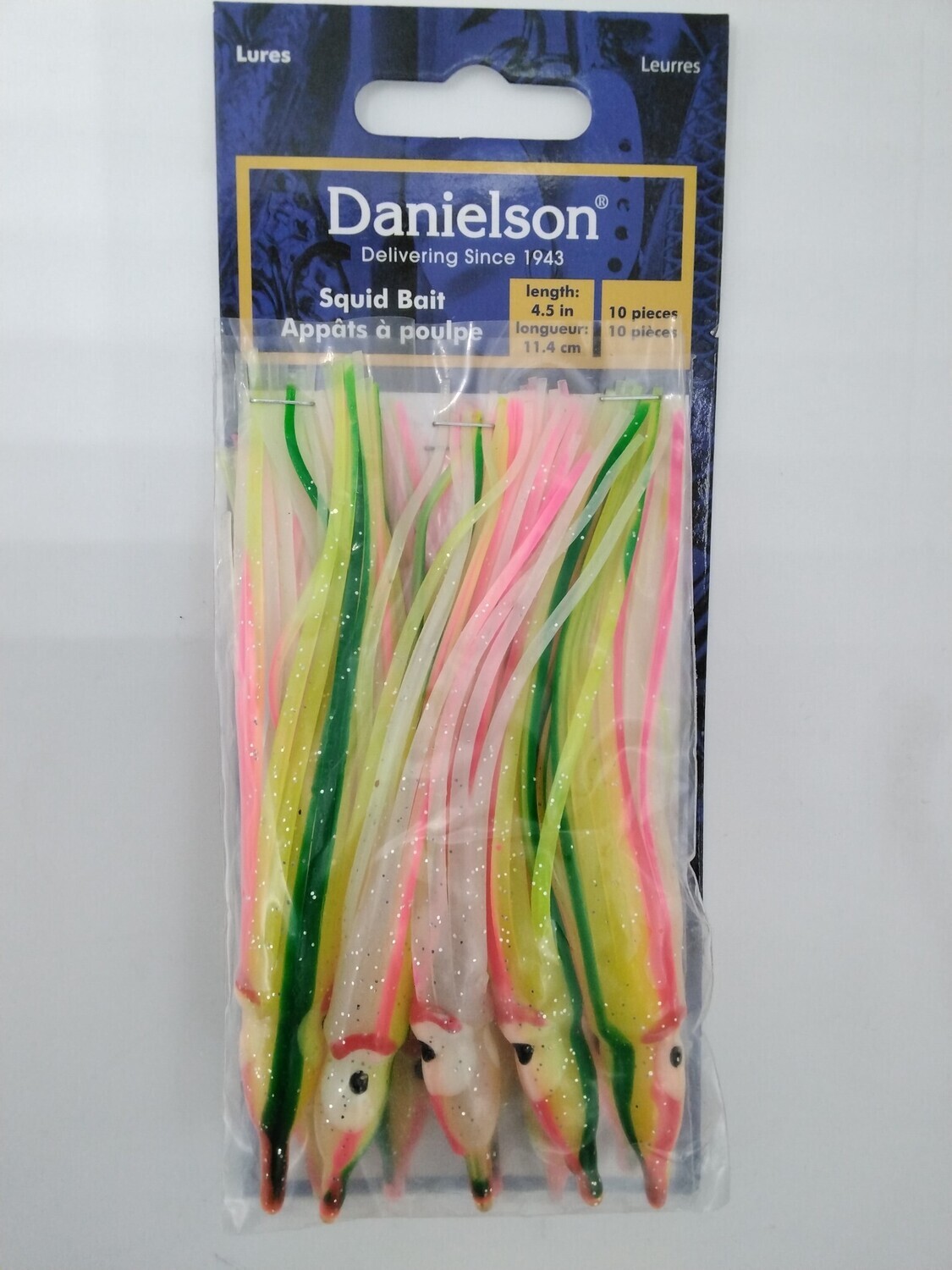 Danielson SQD4510100 Squid Bait 4.5&#39;&#39; Chartreuse/Pink/Prl/Ema Gross