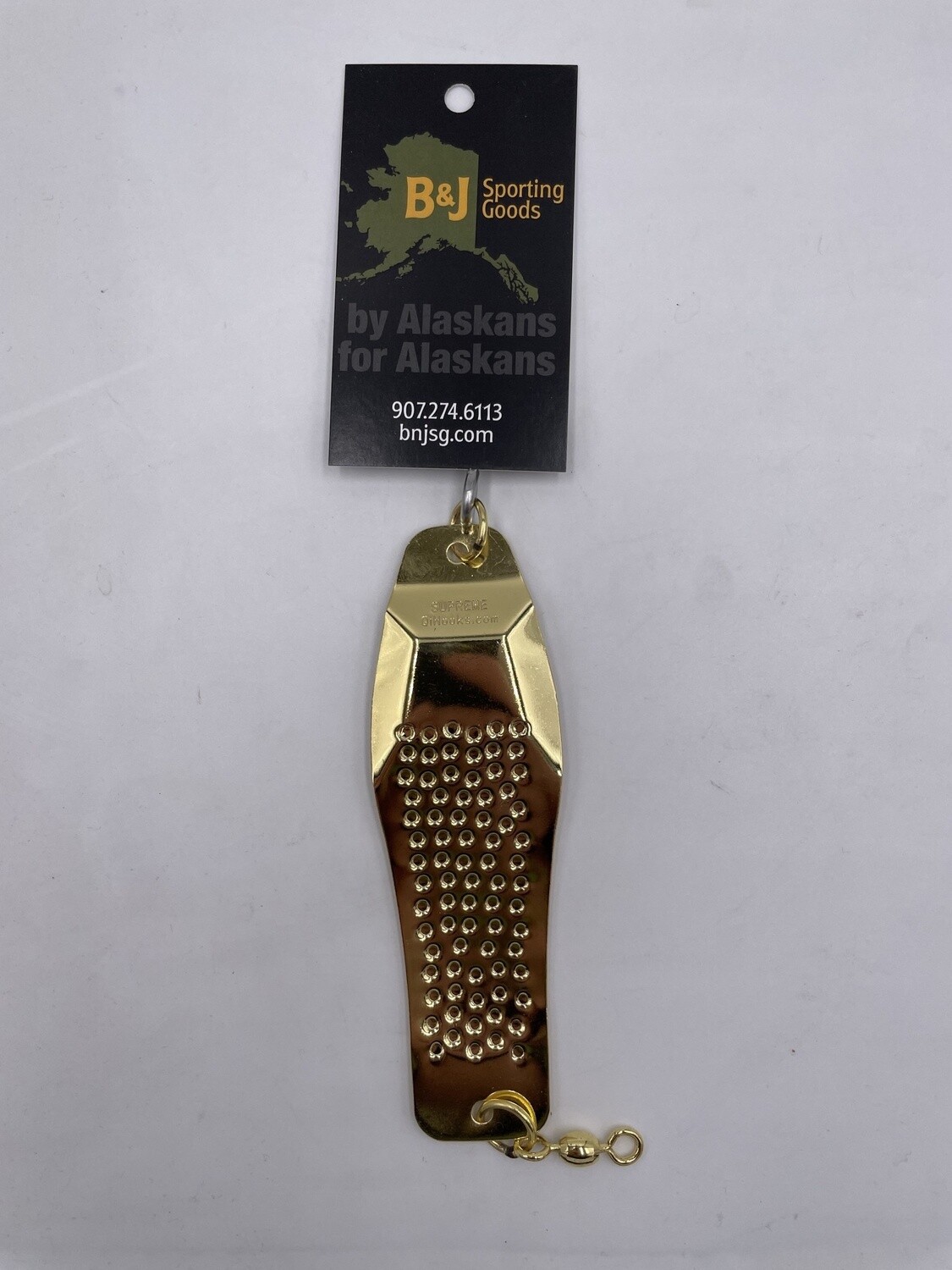B&amp;J Salmon Magic Trolling Spoon Gold sz 7