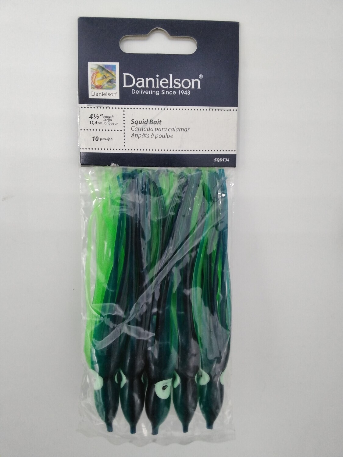 Danielson SQDT34 Squid Bait 4.5'' Dark Green/Blue/Brt