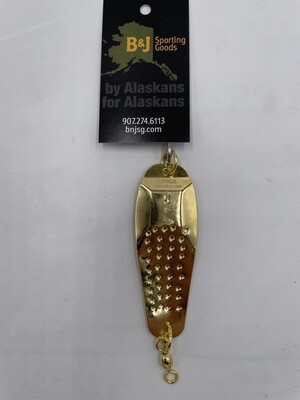 B&amp;J Salmon Magic Trolling Spoon Gold sz 5