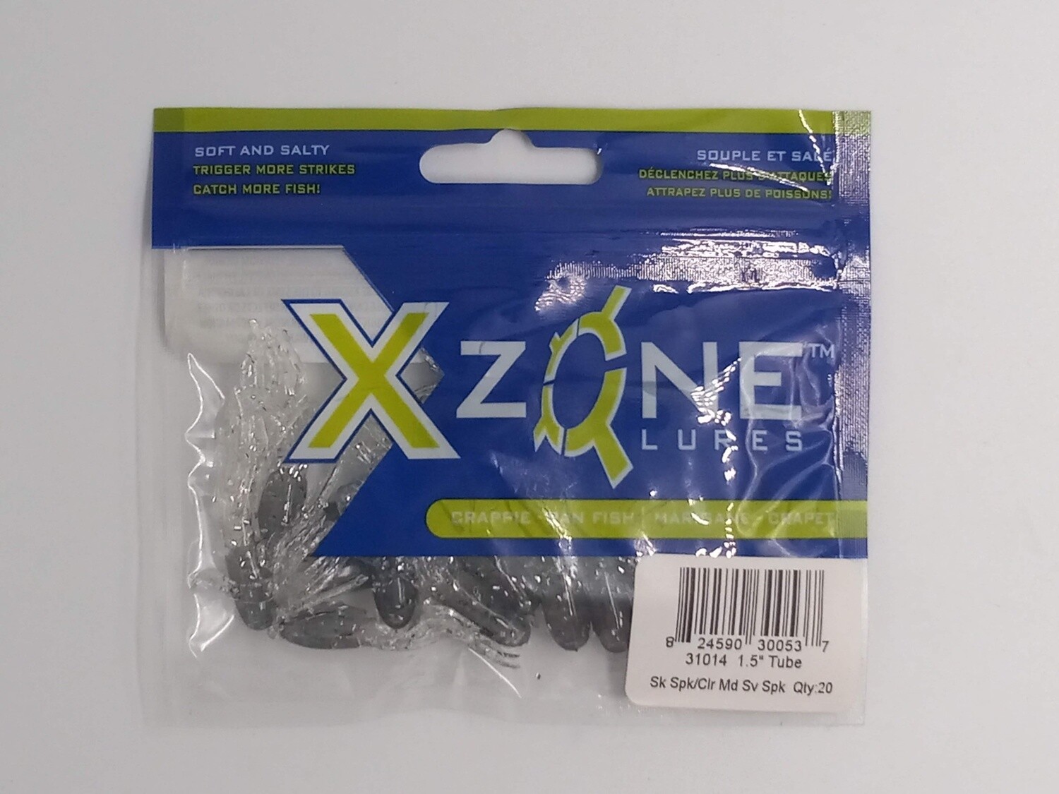 X Zone 31014 1.5" Tube, 014, Smoke Spkl/Clear Med Sil Spkl, 20/pk