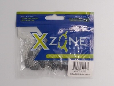 X Zone 31014 1.5&quot; Tube, 014, Smoke Spkl/Clear Med Sil Spkl, 20/pk