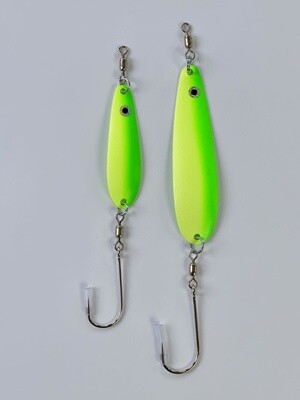 All Rigged Trolling Spoon Dk Gr/Yell/Gl 3.75&quot;