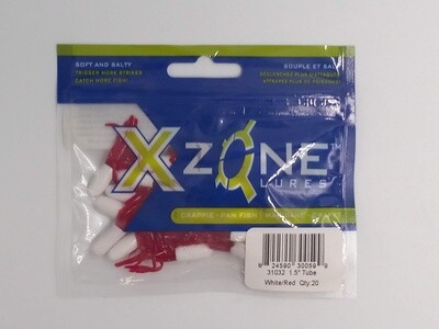 X Zone 31032 1.5&quot; Tube, 032 White/Red, 20/pk