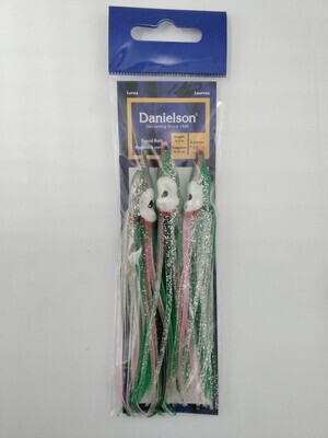 Danielson SQD453120 Squid Bait 4.5&#39;&#39; Glow/Silver Rainbow 3pk