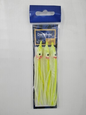 Danielson SQD453116 Squid Bait 4.5&#39;&#39; Glow Chartreuse St 3pk