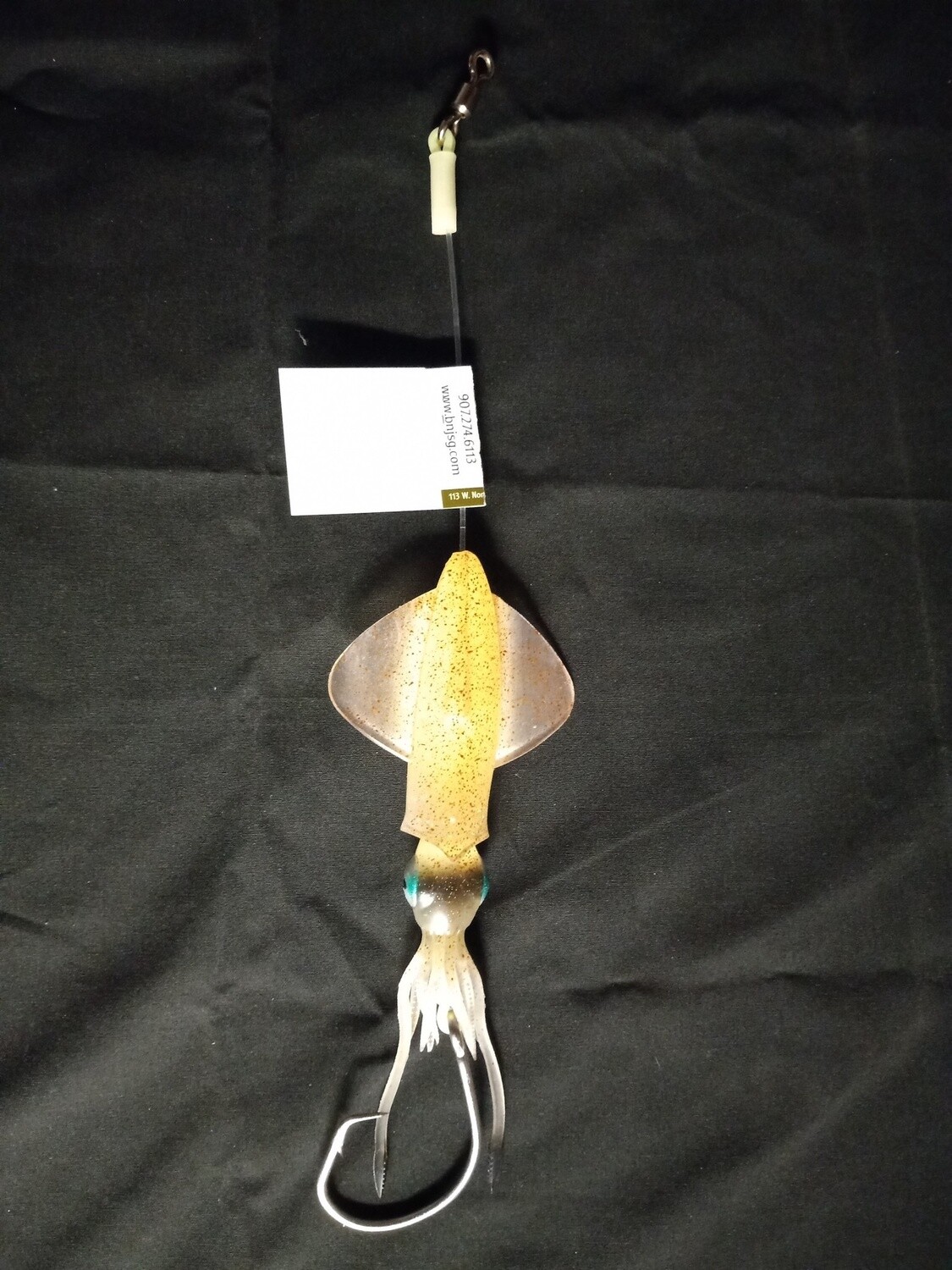 B&amp;J Savage Squid Rig 10&quot; Glow 18/0 Circle
