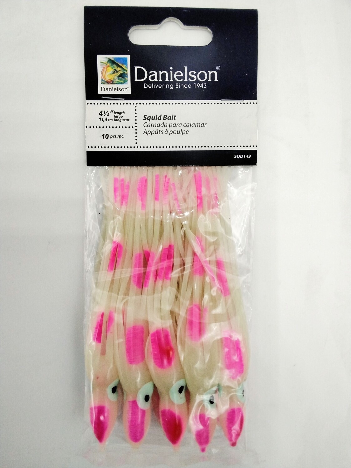 Danielson SQDT49 Squid Bait 4.5'' Glow Hot Pink Bn