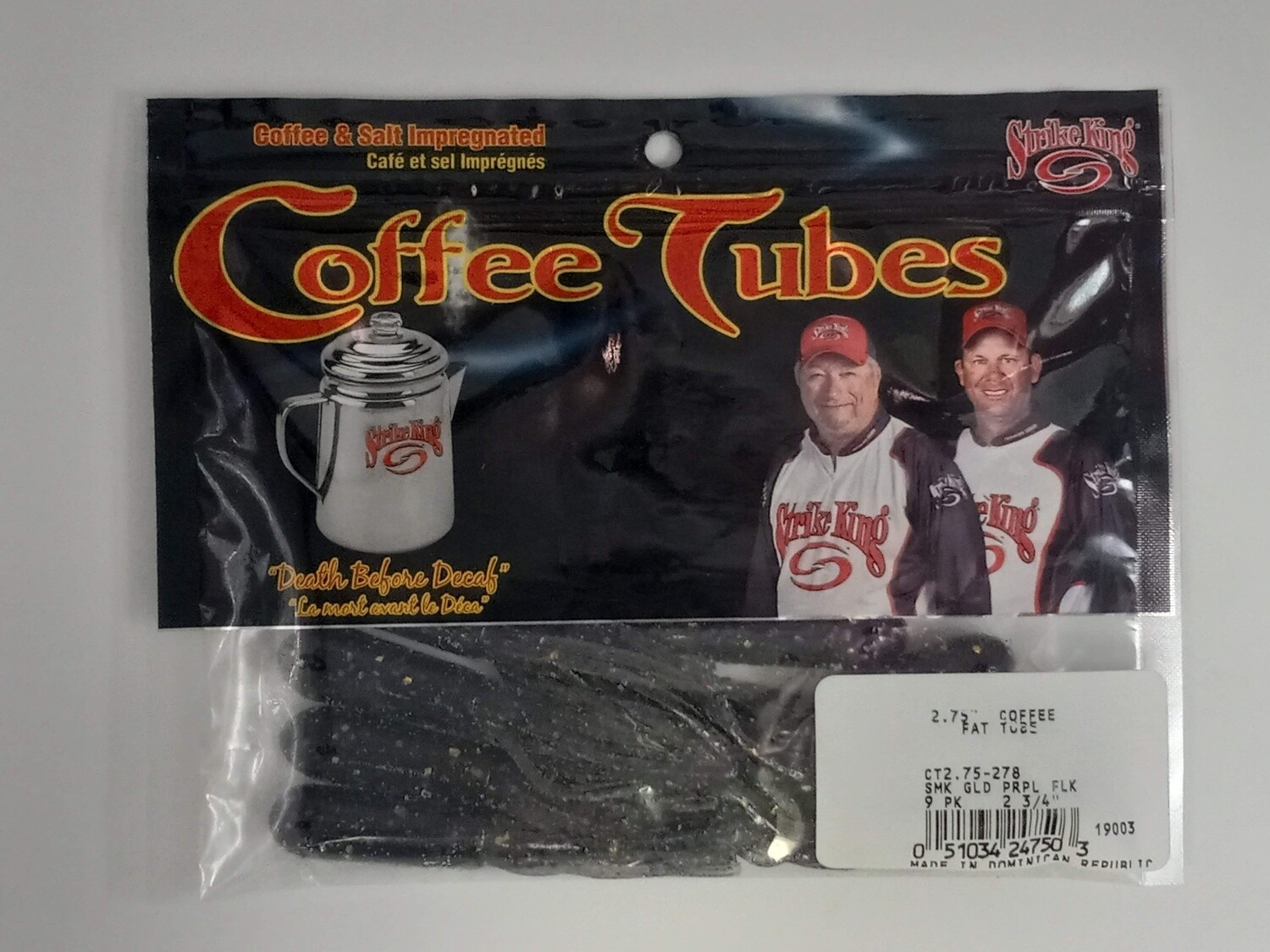Strike King CT2.75-278 Coffee Fat Tube 2.75", Smoke Gold Purple Flake
